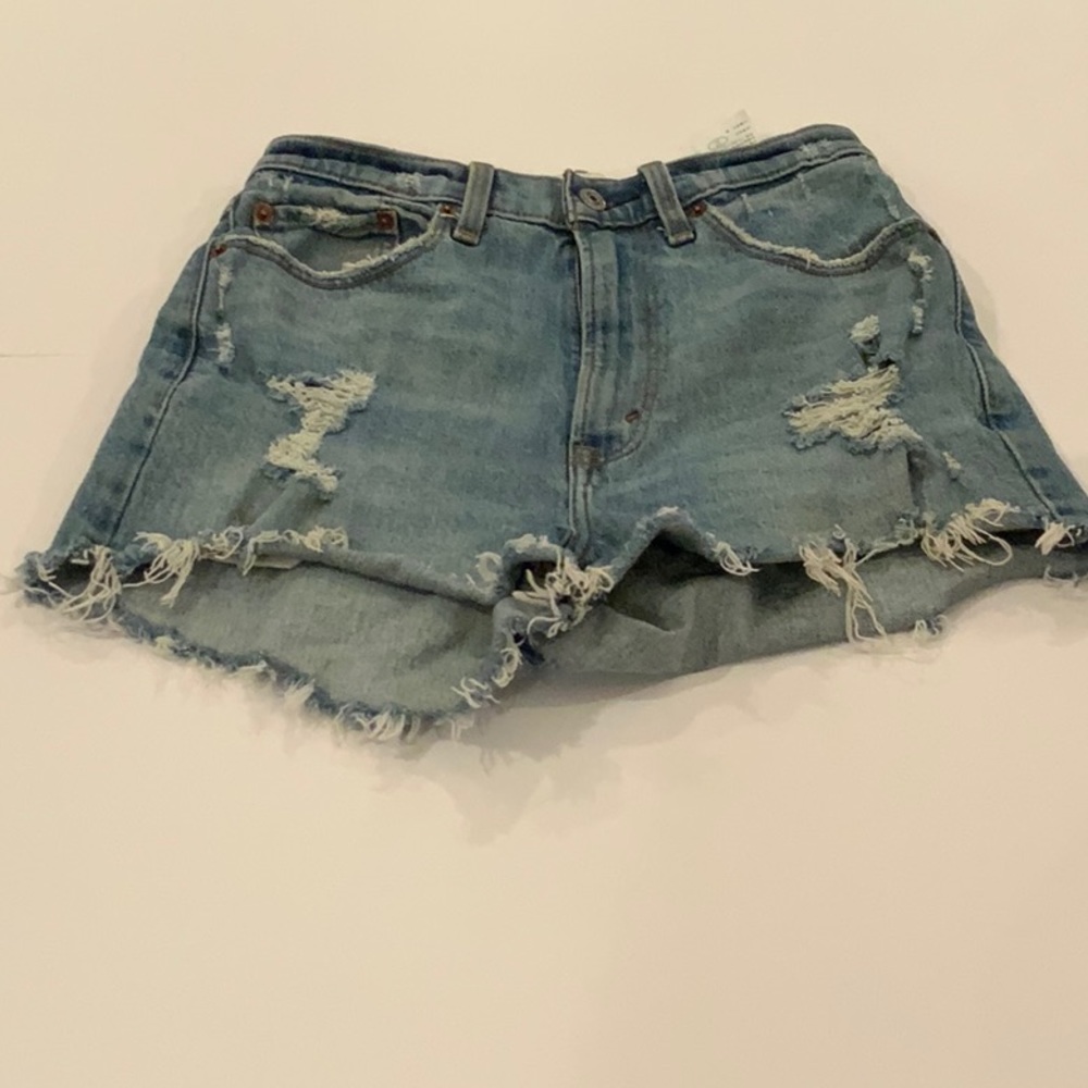 High rise denim shorts